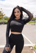 Exotica Crop long sleeve top