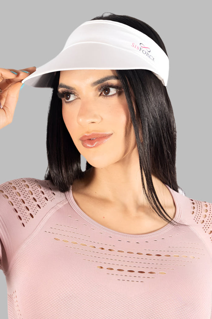 SisForce Adjustable Visor Cap – White